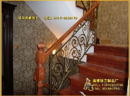 欧式铁艺阳台护栏 宜昌铁艺 阁楼护栏 走廊栏杆扶手 铁艺