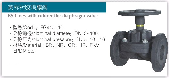 EG41J-10英标衬胶隔膜阀 铸钢国标衬胶隔膜