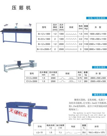 五线压筋机生产厂家、贵阳1.3七线压筋机价格、贵阳折边机价格